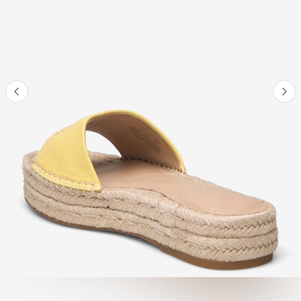 Lauren Ralph Lauren - Polly Nappa Yellow Leather Flat Platform Espadrille 9B NWT - Picture 3 of 11
